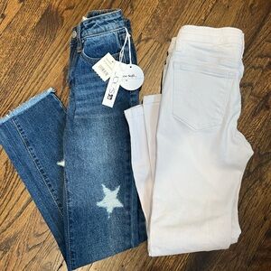 Joe's Jeans Star-Patterned Blue and Classic White Cropped Jeans